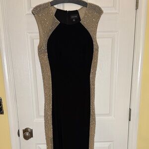 Xscape Black and Silver Sparkling Maxi Gown